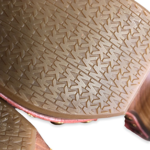 MICHAEL Michael Kors Westley Mule Suede Cinnamon Platform Stacked Heels  9 M - Picture 14 of 16